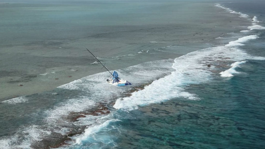 Aerial view of shipwrecked Vestas